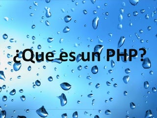 ¿Que es un PHP?
 