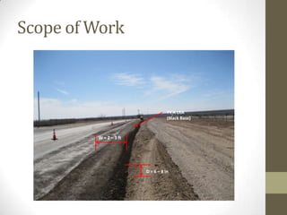 Scope of Work
W = 2 – 3 ft
D = 6 – 8 in
TY A LRA
(Black Base)
 