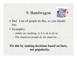 9 Logical Fallacies(Slideshare) | PDF