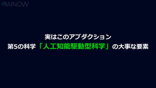 実はこのアブダクション
第5の科学「人工知能駆動型科学」の大事な要素
 