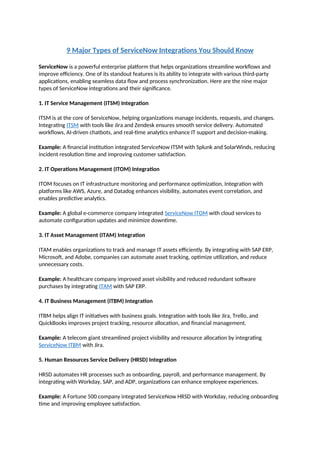 9 Major Types of ServiceNow Integrations You Should Know | PDF