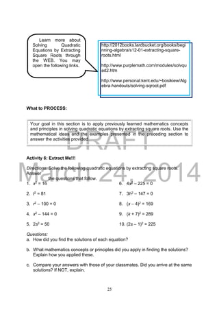 Grade 9 Math Module 1 Grade 9 Learning Module in Math - Module 1 and 2 | PDF