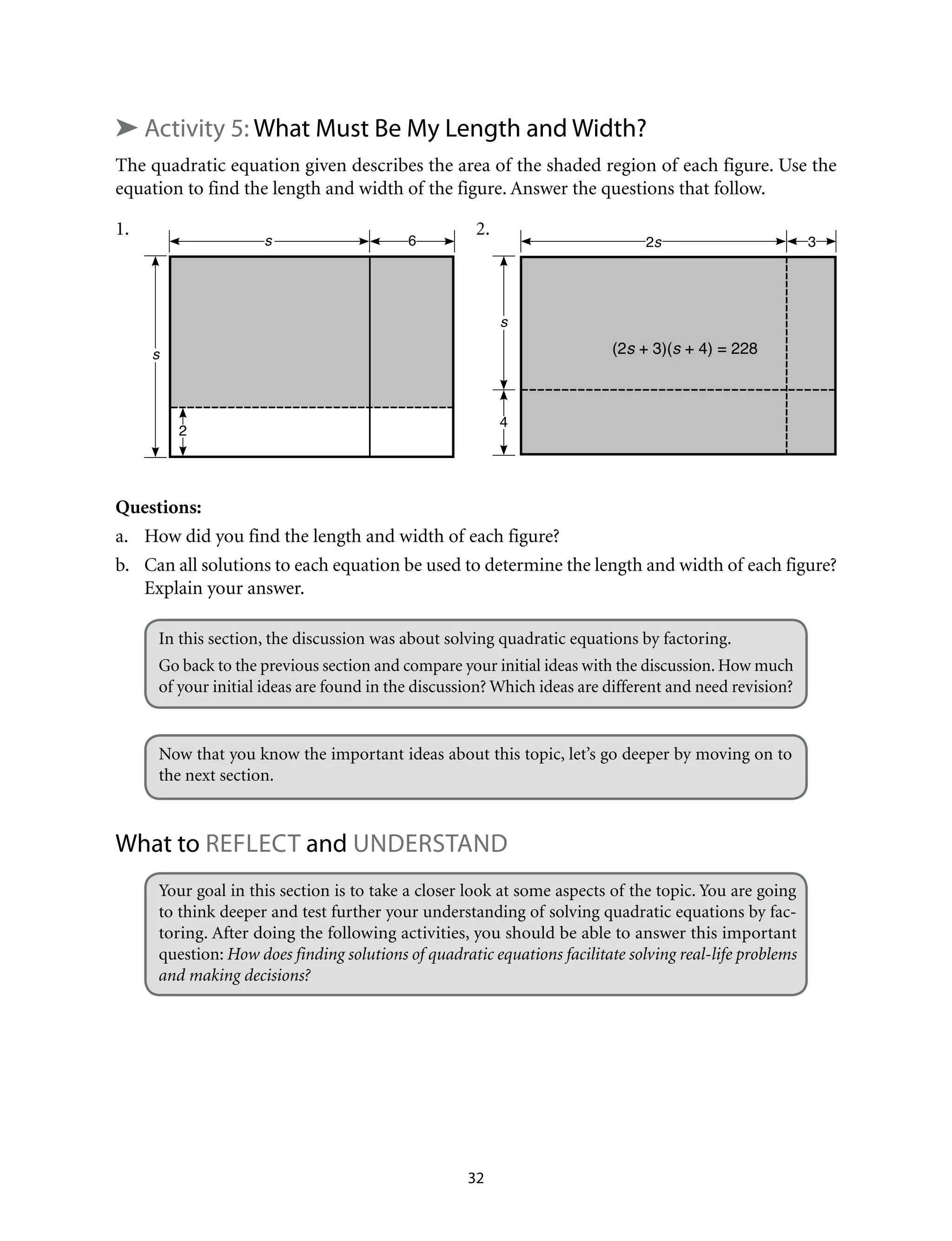 Grade 9: Mathematics Unit 1 Quadratic Equations and Inequalities. | PDF