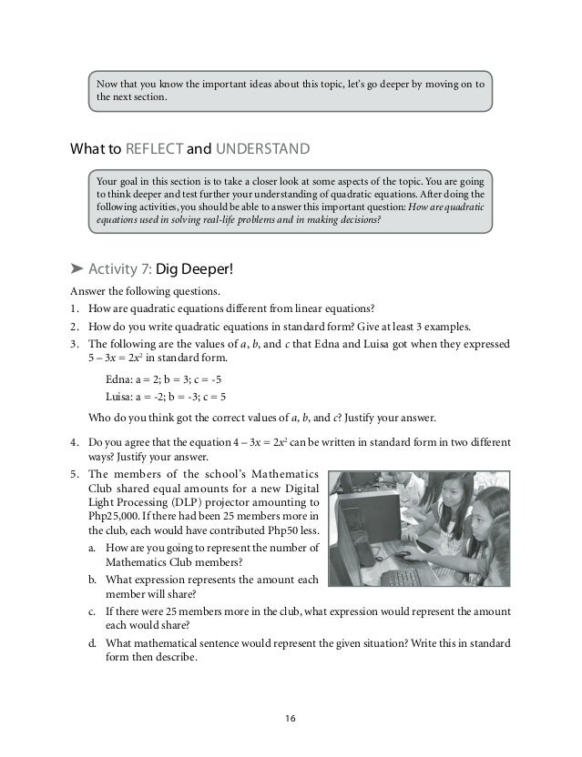 grade 9 mathematics unit 1 quadratic equations and inequalities what is 9 squared written in standard form