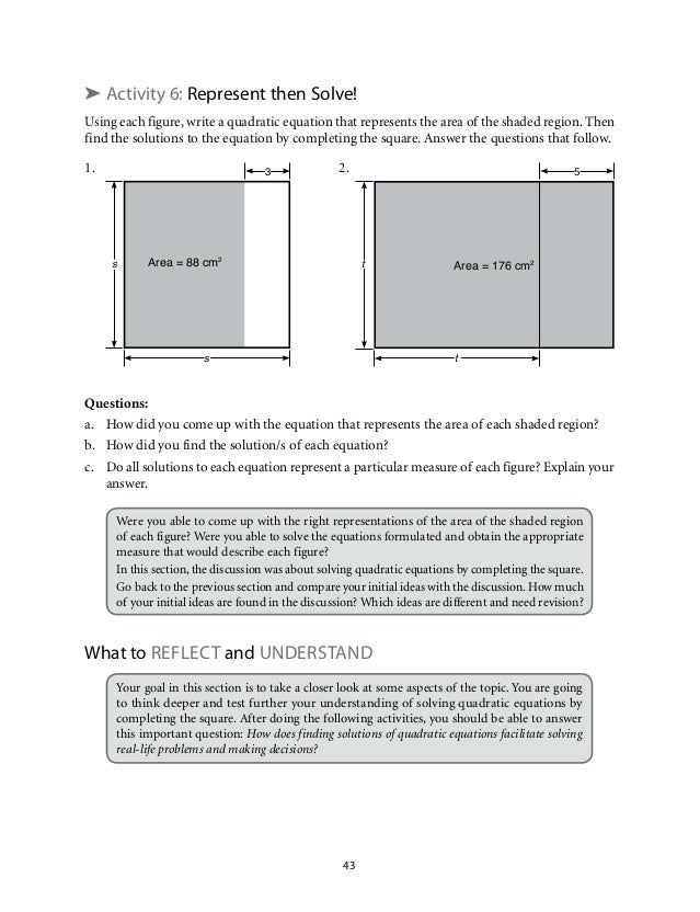 Grade 9 Mathematics Unit 1 Quadratic Equations And