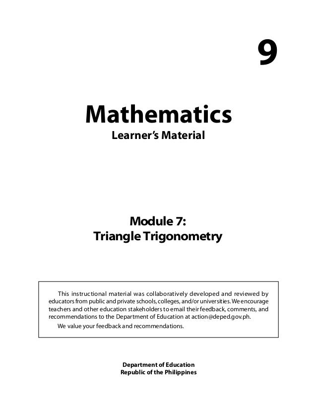 exam 5 papers maths memos grade and Mathematics Grade Triangle Trigonometry 9 Module 7