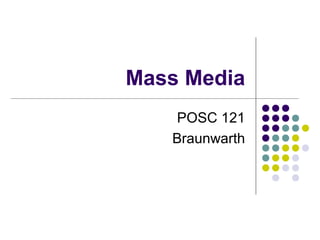 Mass Media 
POSC 121 
Braunwarth 
 