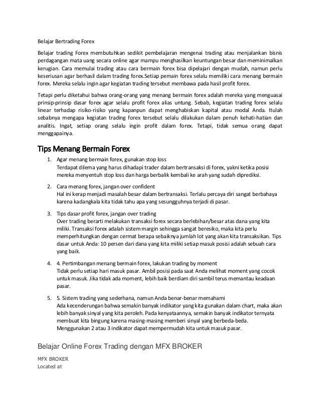 Mengenal Trading Forex - 