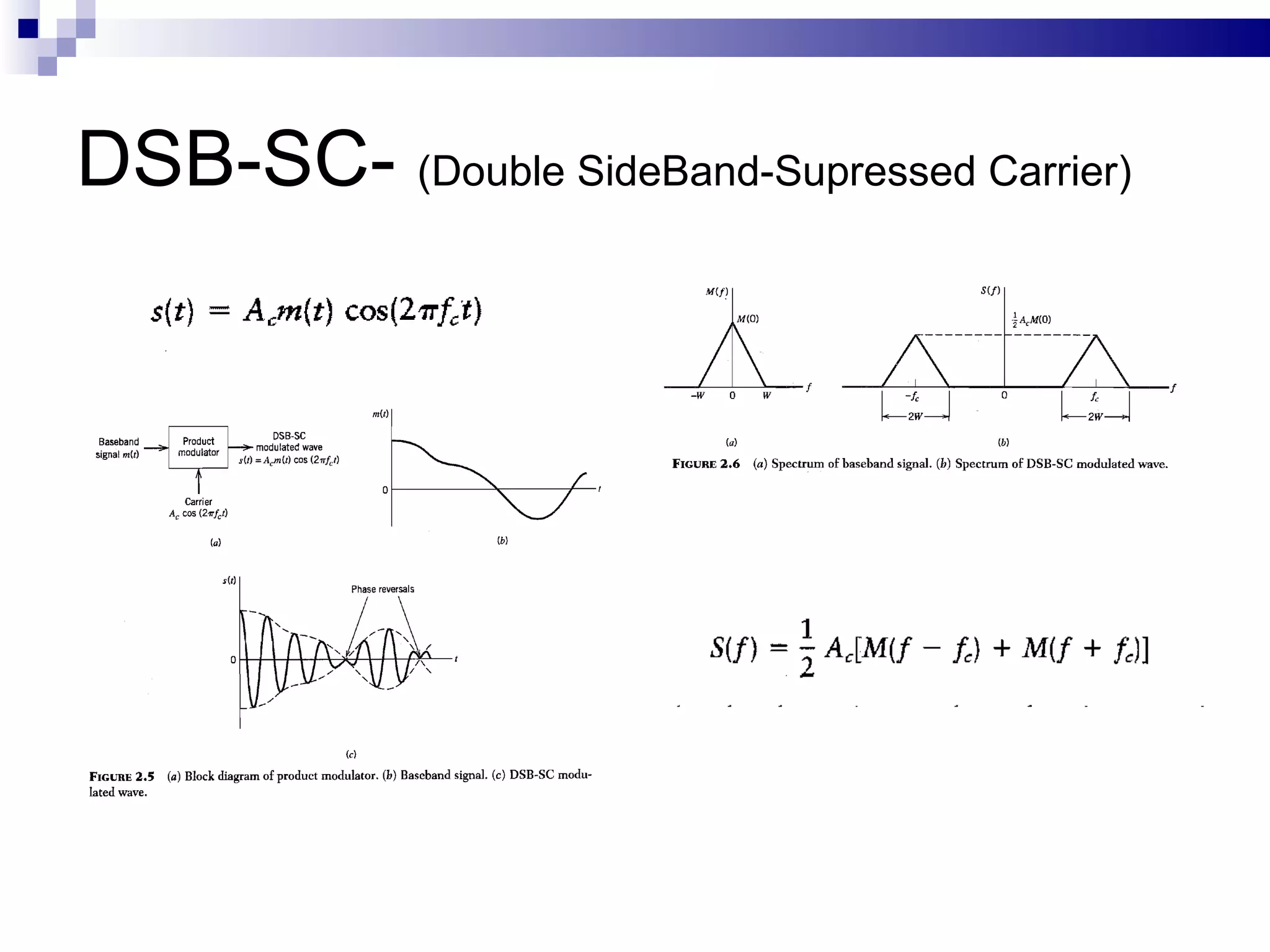 DSB-SC-  (Double SideBand-Supressed Carrier) 