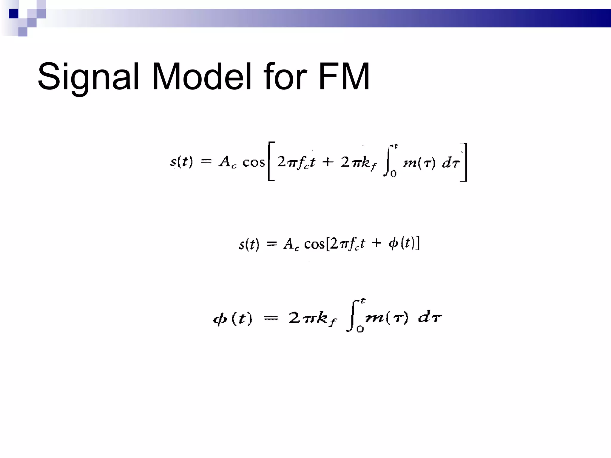 Signal Model for FM 