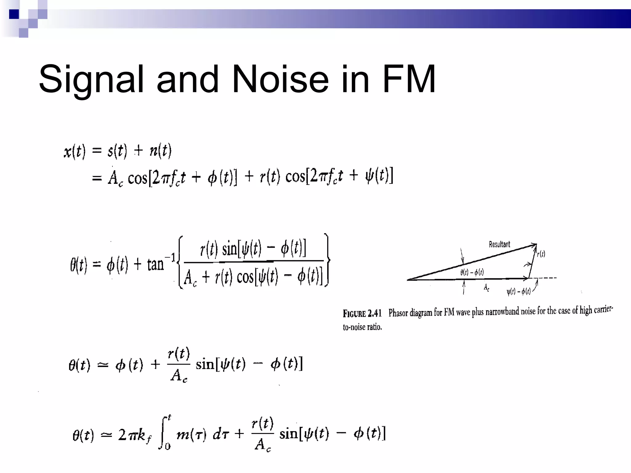 Signal and Noise in FM  