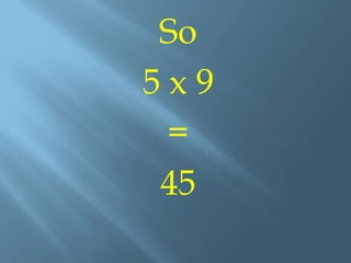 3 x 9Put finger #3 downand count the fingers to the left and right.