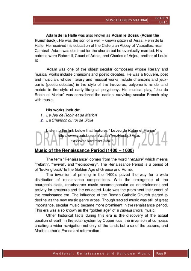 grade 9 module in music literature in play form is also known as