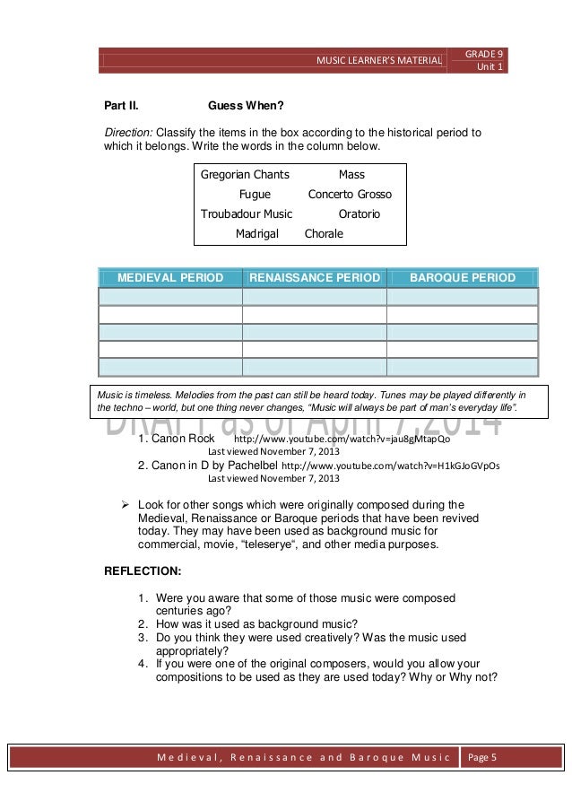 Grade 9 Module In Music
