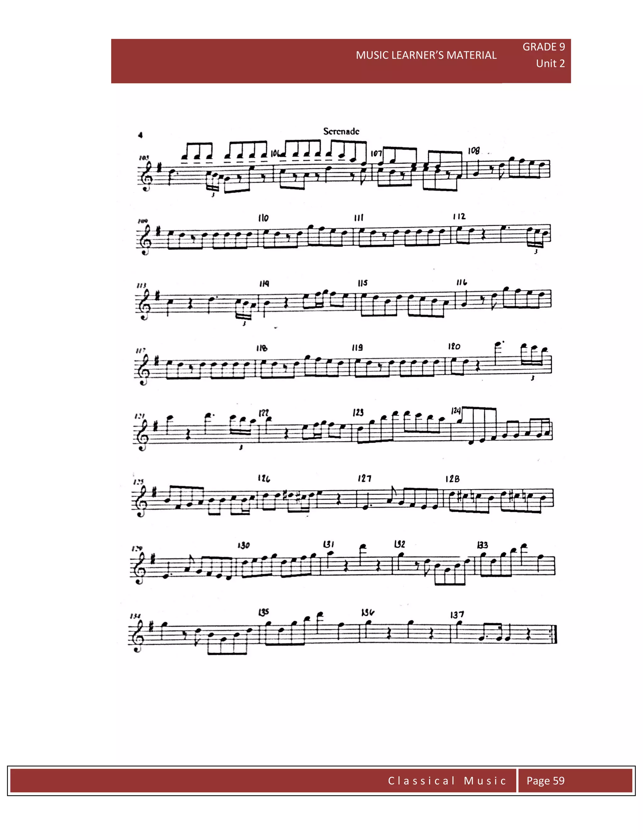 MUSIC LEARNER’S MATERIAL
GRADE 9
Unit 2
C l a s s i c a l M u s i c Page 59
 
