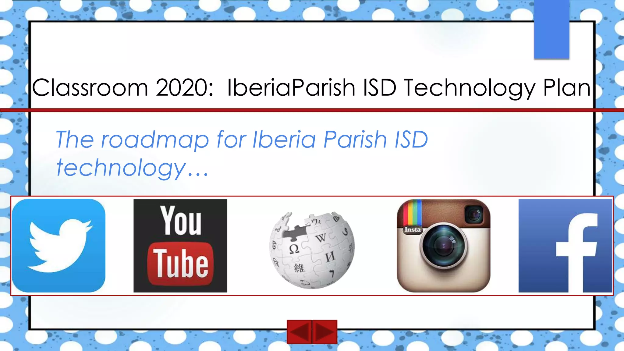 The roadmap for Iberia Parish ISD
technology…
Classroom 2020: IberiaParish ISD Technology Plan
 