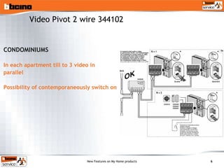 CONDOMINIUMS In each apartment till to 3 video in parallel Possibility of contemporaneously switch on Video Pivot 2 wire 344102 