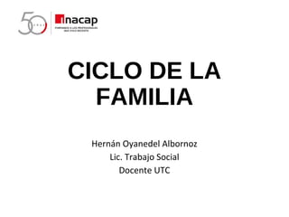 CICLO DE LA
FAMILIA
Hernán Oyanedel Albornoz
Lic. Trabajo Social
Docente UTC
 
