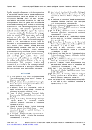 Curriculum-Aligned Chatbot for VTU: A domain- specific AI Assistant ...
