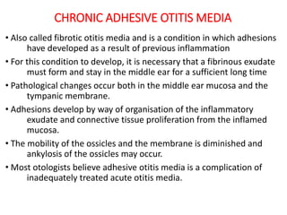 NONSUPPURATIVE OTITIS MEDIA | PPTX