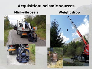 Acquisition: seismic sources
Mini-vibroseis

Weight drop

 