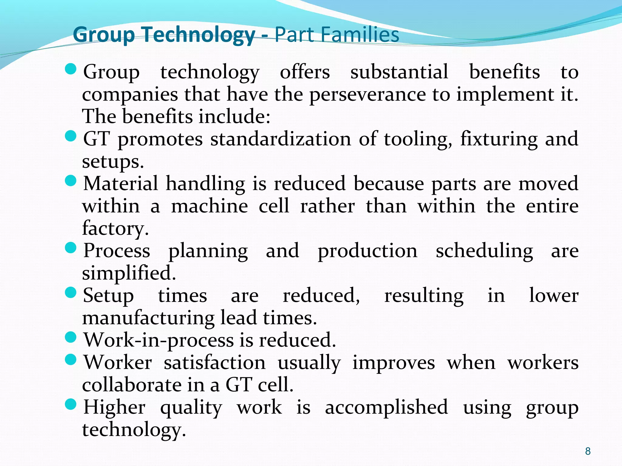 Group Technology, coding and cell design | PPT