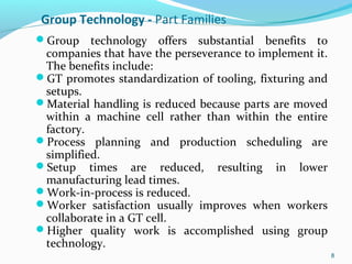 Group Technology, coding and cell design | PPT