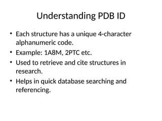 Alphanumeric Structure Comprehensive Overview of the Protein Data Bank: Structure, Function ...