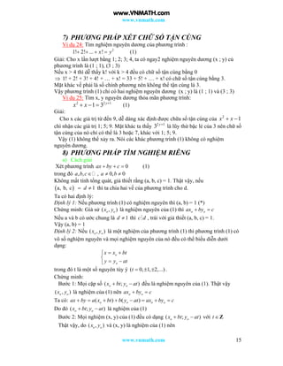 www.vnmath.com
www.vnmath.com 15
7) PHƯƠNG PHÁP XÉT CHỮ SỐ TẬN CÙNG
Ví dụ 24: Tìm nghiệm nguyên dương của phương trình :
2...