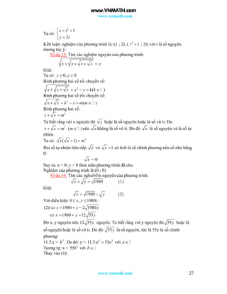 www.vnmath.com
www.vnmath.com 27
Ta có:
2
1
2
x t
y t
  


Kếtt luận: nghiệm của phương trình là: (1 ; 2), ( 2
1t  ...