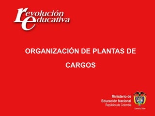 ORGANIZACIÓN DE PLANTAS DE
CARGOS
 
