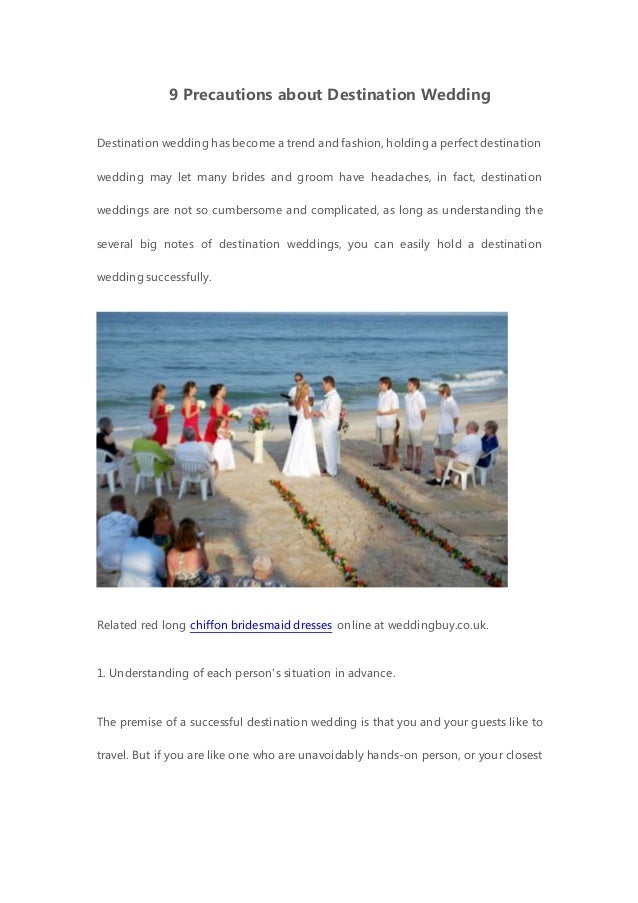 9 Precautions About Destination Wedding