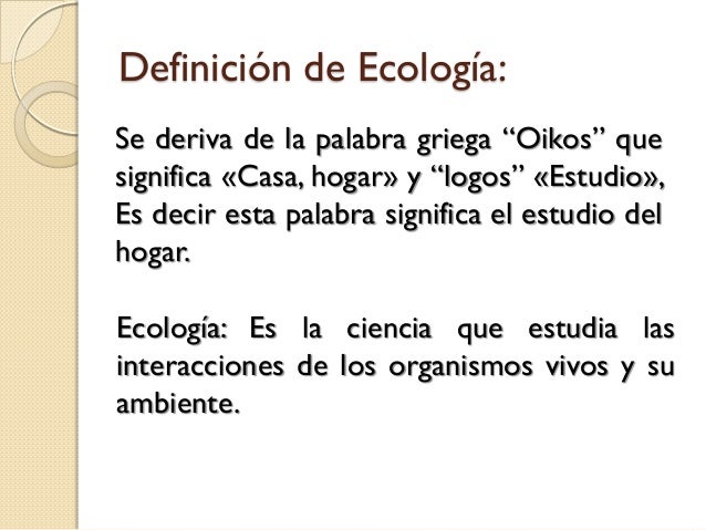 Ecologia significado