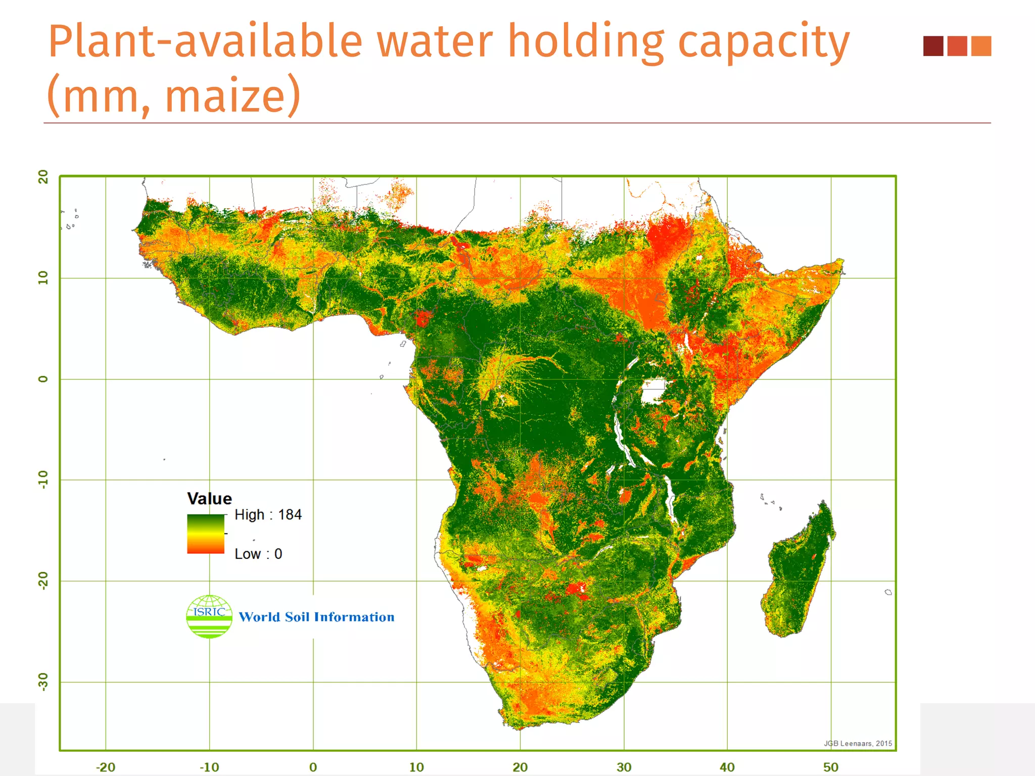 Plant-available water holding capacity
(mm, maize)
 