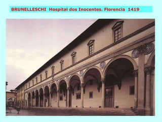 BRUNELLESCHI  Hospital dos Inocentes. Florencia  1419 