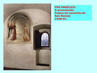 FRA ANGÉLICO.  A anunciación.  Fresco do convento de San Marcos  1440-41 