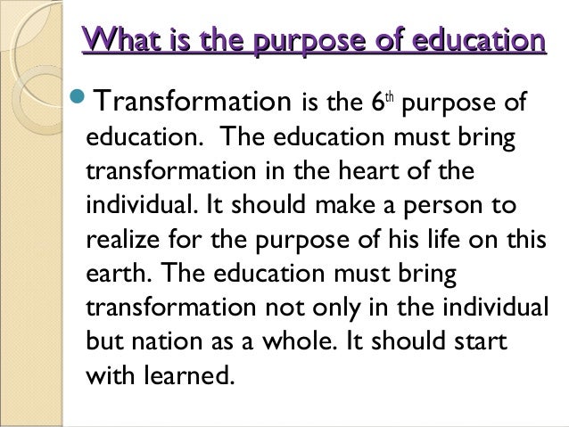 The Function Of Education Is The Goal
