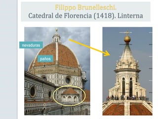 nevaduras
paños
Filippo Brunelleschi.
Catedral de Florencia (1418). Linterna
 