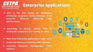 9 Real Life Applications of Java | PPTX | Programming Languages | Computing
