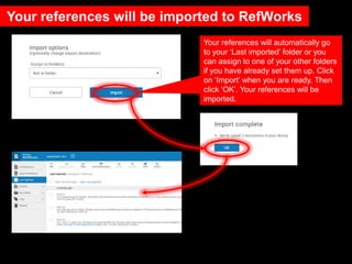 RefWorks 9: Exporting references from MathSciNet Slide 9