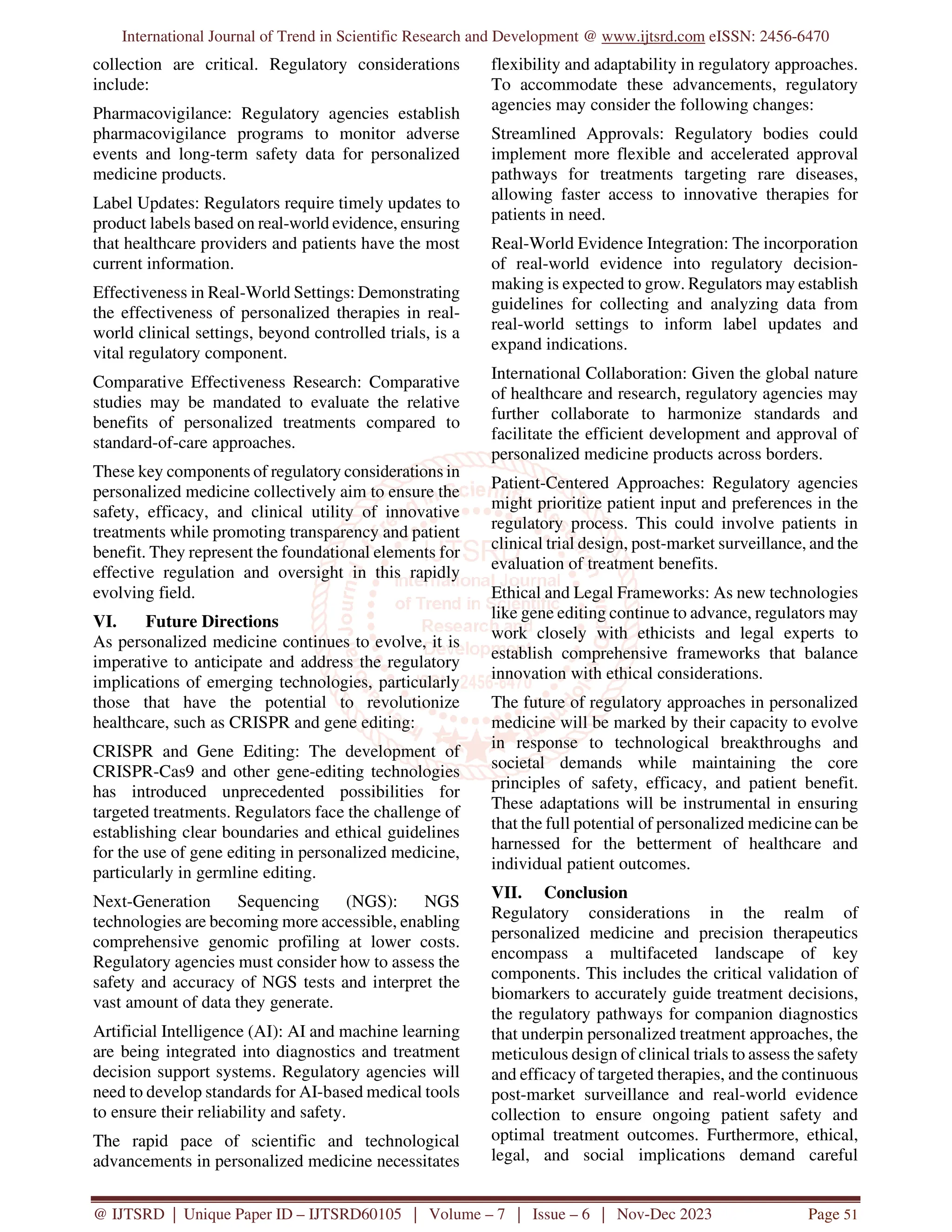 Regulatory Considerations for Personalized Medicine and Precision ...