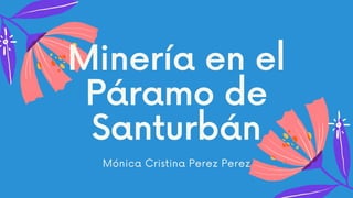 Minería en el
Páramo de
Santurbán
Mónica Cristina Perez Perez
 
