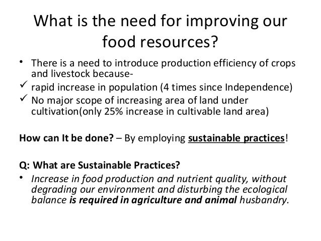 case study on improvement in food resources