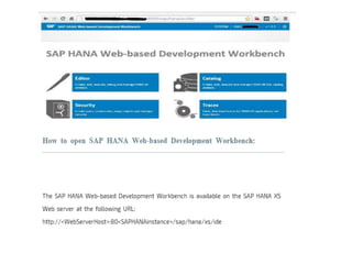 SAP HANA Native Application Development