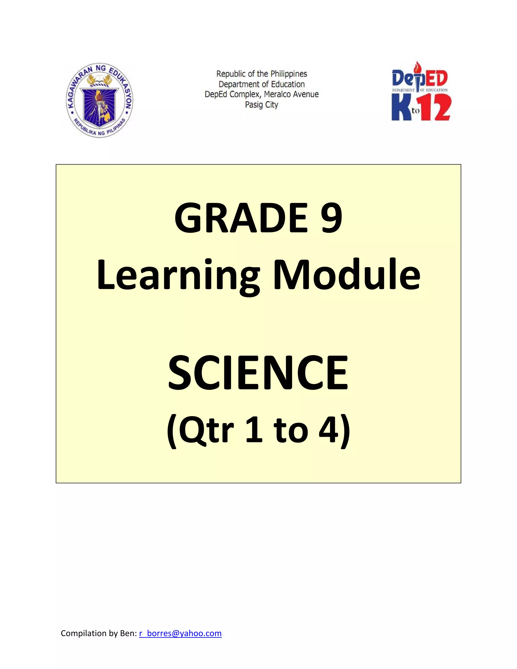 Grade 9 Learning Module in Science - Complete | PDF | Lung and ...