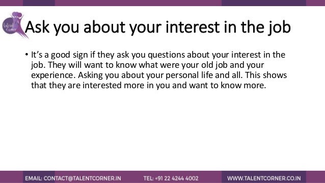 signs of a good job interview