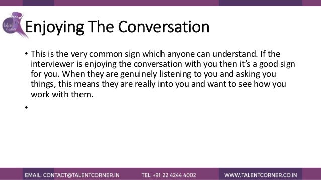 signs of a good interview