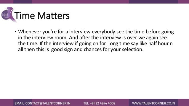 signs an interview went well