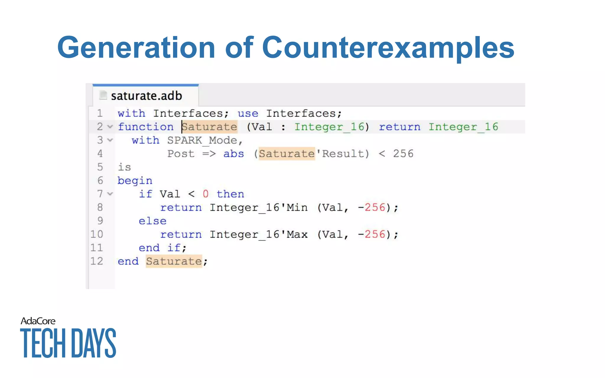 Generation of Counterexamples
 