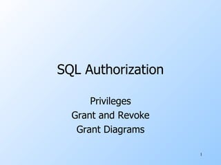 SQL Authorization Privileges Grant and Revoke Grant Diagrams 